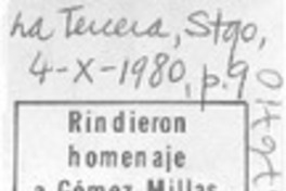Rindieron homenaje a Gómez Millas.