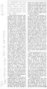 El espacio en las ciencias.