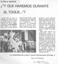 Y qué haremos durante el toque --?