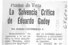 La solvencia crítica de Eduardo Godoy