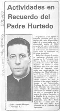 Actividades en recuerdo del Padre Hurtado.
