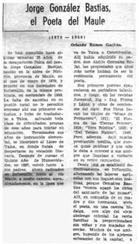 Jorge González Bastías, el poeta del Maule