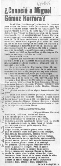Conoció a Miguel Gómez Herrera?