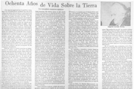 Ochenta años de vida sobre la tierra
