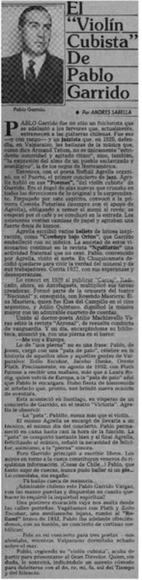 El violín cubista de Pablo Garrido
