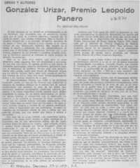 González Urízar, premio Leopoldo Panero