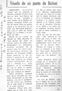 Triunfo de un poeta de Bulnes