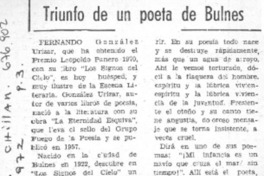 Triunfo de un poeta de Bulnes