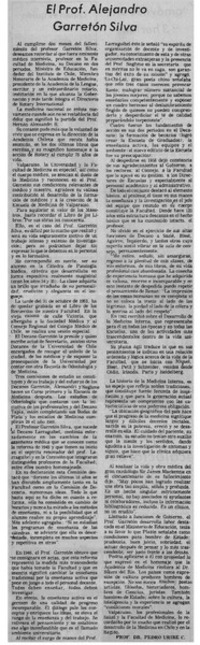 El prof. Alejandro Garretón Silva