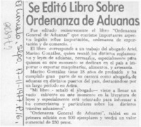 Se editó libro sobre ordenanza de aduanas.