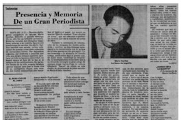 Presencia y memoria de un gran periodista