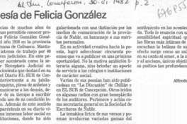 La poesía de Felicia González