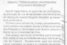 Ensayo: "Personalidad universitaria de Eugenio González"
