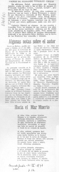 Poemas de Fernando González-Urízar.