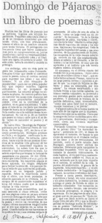 Domingo de pájaros: un libro de poemas