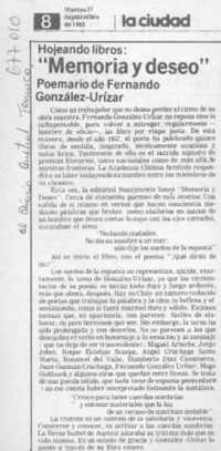 Memoria y deseo".