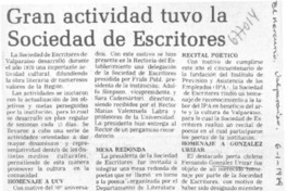 Gran actividad tuvo la Sociedad de Escritores.