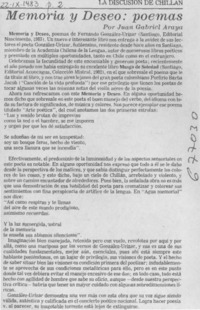 Memoria y deseo: poemas