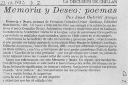Memoria y deseo: poemas