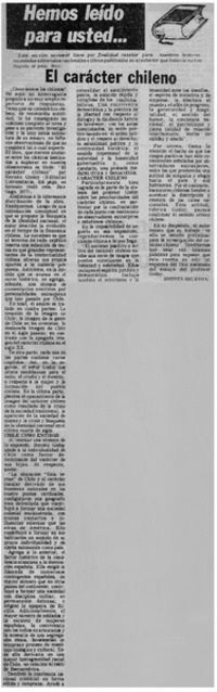 El carácter chileno