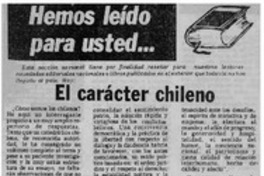 El carácter chileno