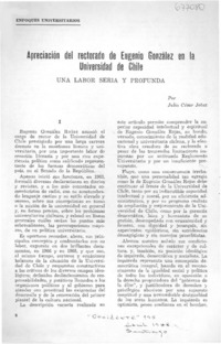 Apreciación del rectorado de Eugenio González en la Universidad de Chile