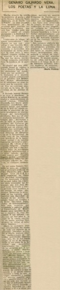 Genaro Gajardo Vera, los poetas y la luna