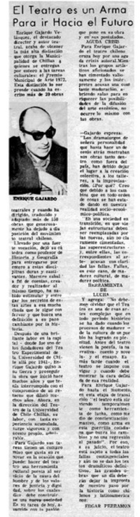 El teatro es un arma para ir hacia el futuro