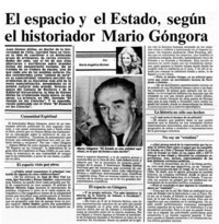 El espacio y el Estado, según el historiador Mario Góngora: [entrevista]