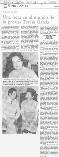 Una hora en el mundo de la poetisa Teresa García