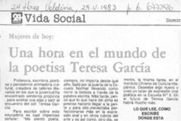 Una hora en el mundo de la poetisa Teresa García