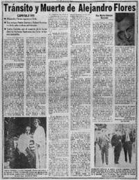 Tránsito y muerte de Alejandro Flores capítulo VIII