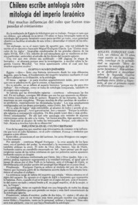 Chileno escribe antología sobre mitología delimperio faraónico.