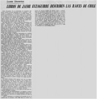 Libros de Jaime Eyzaguirre describen las raíces de Chile.