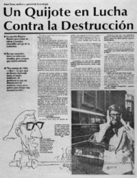 Un Quijote en lucha contra la destrucción : [Entrevista]