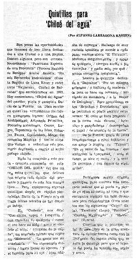 Quintillas para "Chiloé del agua"