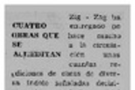 Cuatro obras de se acreditan