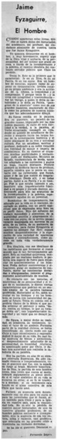 Jaime Eyzaguirre, el hombre