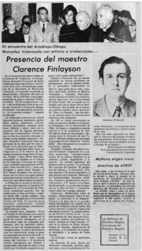 Presencia del maestro Clarence Finlayson