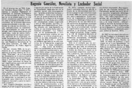 Eugenio González, novelista y luchador social