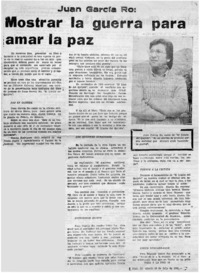 Mostrar la guerra para amar la paz.