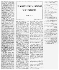 Un Gran poeta español y su exegeta