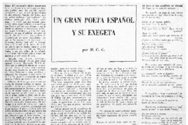 Un Gran poeta español y su exegeta