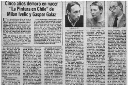 Cinco años demoró en nacer "La pintura en Chile" de Milan Ivelic y Gaspar Galaz.