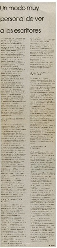 Un Modo muy personal de ver a los escritores