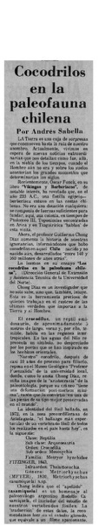 Cocodrilos en la paleofauna chilena