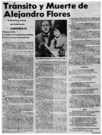 Tránsito y muerte de Alejandro Flores capítulo IV