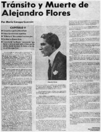 Tránsito y muerte de Alejandro Flores capítulo V