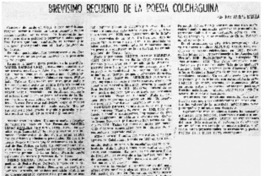Brevisimo recuento de la poesía colchaguina