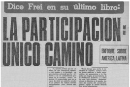 La participación: único camino.